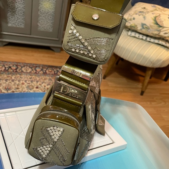 Dior Limited Edition Olive Green Silk Street Chic Columbus Ave Bag - Picture 6 of 16